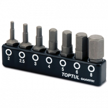 фото анонса Набор бит шестигранных TOPTUL 1/4" 7ед. (Hex: 2, 2.5, 3, 4, 5, 6, 8mm) GAAV0701 интернет магазин Metizmarket