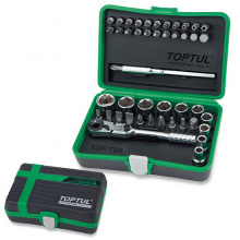 Набор бит и головок с трещоткой TOPTUL 1/4" 41ед. (12-гр.) GADW4502 фото анонса фото анонса Набор бит и головок с трещоткой TOPTUL 1/4" 41ед. (12-гр.) GADW4502 интернет магазин Metizmarket