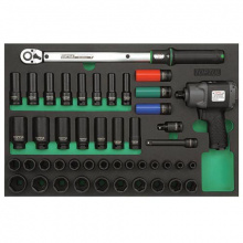 фото анонса Набор ударных головок с пневмогайковертом (ложемент под 1 секцию) TOPTUL GVD4602 интернет магазин Metizmarket