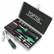 фото анонса Набор головок с трещоткой TOPTUL 1/4" 31ед. GCAD3101 интернет магазин Metizmarket