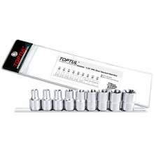 фото анонса Набор головок TORX на планке TOPTUL 1/2" E10-E24 9ед. GAAG0901 интернет магазин Metizmarket