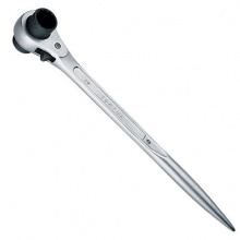 фото анонса Ключ трещоточный силовой с двойной головкой TOPTUL 22x24мм AEAH2224 интернет магазин Metizmarket