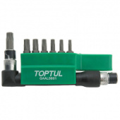 фото анонса Набор бит TORX TOPTUL 1/4" T10H-T40H + Г-обр. переходник 8ед. GAAL0801 интернет магазин Metizmarket