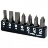 фото анонса Набор бит TOPTUL 1/4" 7ед. (SL: 4*0.5, 5.5*1, 6.5*1.2; PH1, PH2; PZ1, PZ2) GAAV0704 интернет магазин Metizmarket