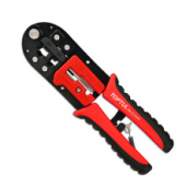 фото анонса Клещи для обжима и зачистки проводов (RJ11/RJ12/RJ45) трещоточные TOPTUL DKAC2420 интернет магазин Metizmarket