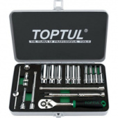 Набор инструмента дюймового TOPTUL 1/4" 18ед. 3/16"-9/16" (длинные головки) GCAD1813 фото анонса фото анонса Набор инструмента дюймового TOPTUL 1/4" 18ед. 3/16"-9/16" (длинные головки) GCAD1813 интернет магазин Metizmarket