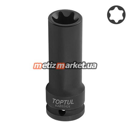 подробное фото Длинная торцевая головка ударная 3/4" e24 l110мм toptul kabs2424 интернет магазин Metizmarket