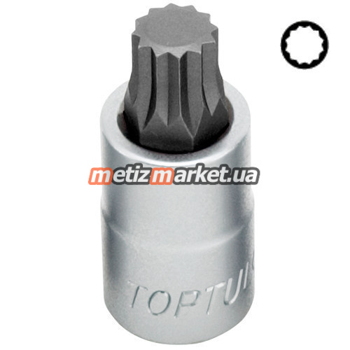 подробное фото головка торцевая spline toptul m16 l55мм 1/2" bcha1616 интернет магазин Metizmarket