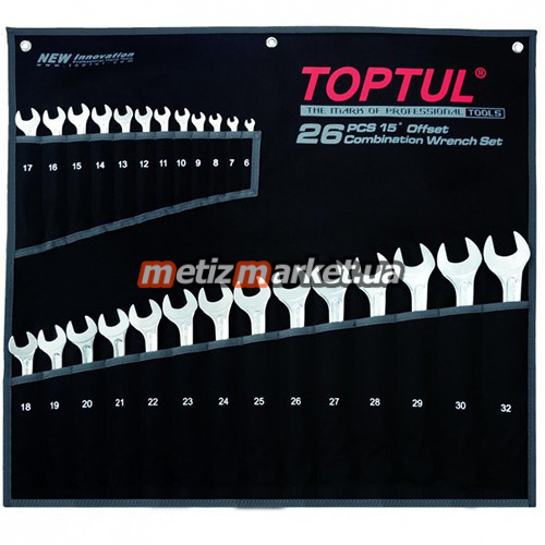 подробное фото набор ключей комбинированных 26 шт 6-32 мм toptul hi-performance gpax2601 интернет магазин Metizmarket