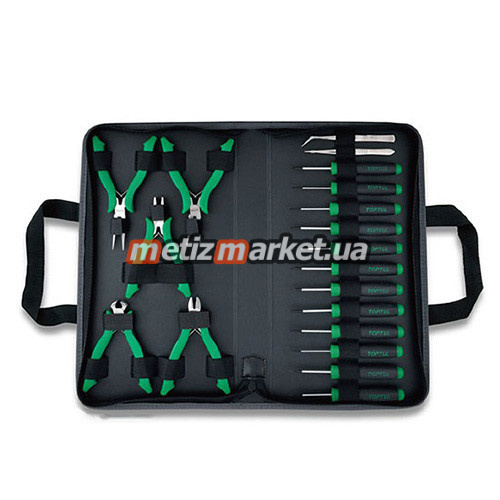подробное фото набор прецизионных инструментов в сумке 19ед. toptul gpn-019a интернет магазин Metizmarket