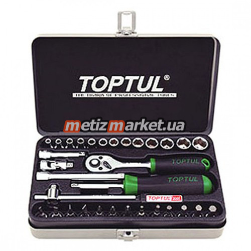 подробное фото профессиональный набор инструмента toptul 1/4" 32ед. gcad3202 интернет магазин Metizmarket
