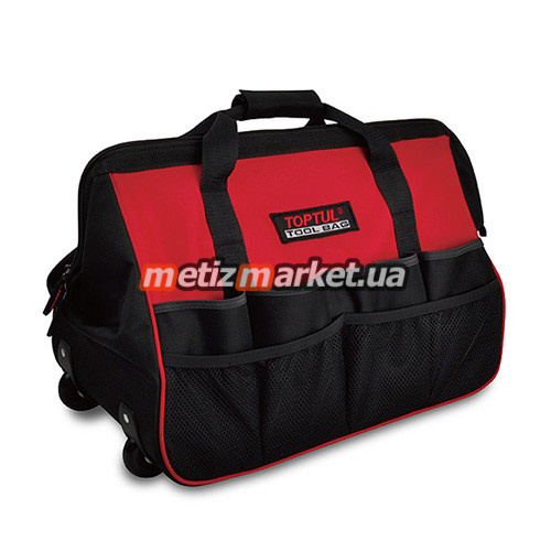 подробное фото сумка для инструмента с колесами и телескопической ручкой 530x270x320 toptul pbw-053a интернет магазин Metizmarket