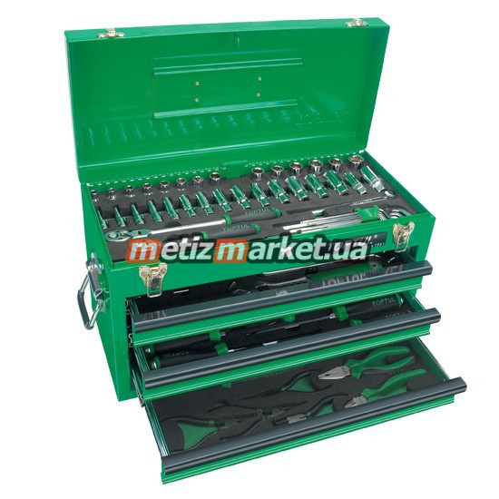 подробное фото ящик с набором инструментов для автосервиса toptul 3 секции 82 ед. gcaz0016 интернет магазин Metizmarket